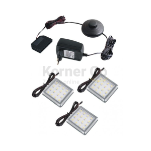 OŚWIETLENIE ZESTAW SQUARE 15W 3PKT BIAŁY CIEPŁY