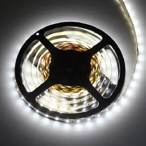 TAŚMA ROLKA 300 LED SZER 8MM BIAŁA ZIMNA 5M BEZ ŻELU