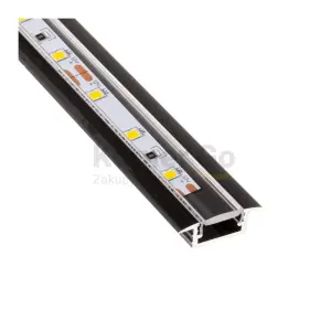 PROFIL-INLINE MINI XL-2M- CZARNY BEZBARWNY -WCISKANA